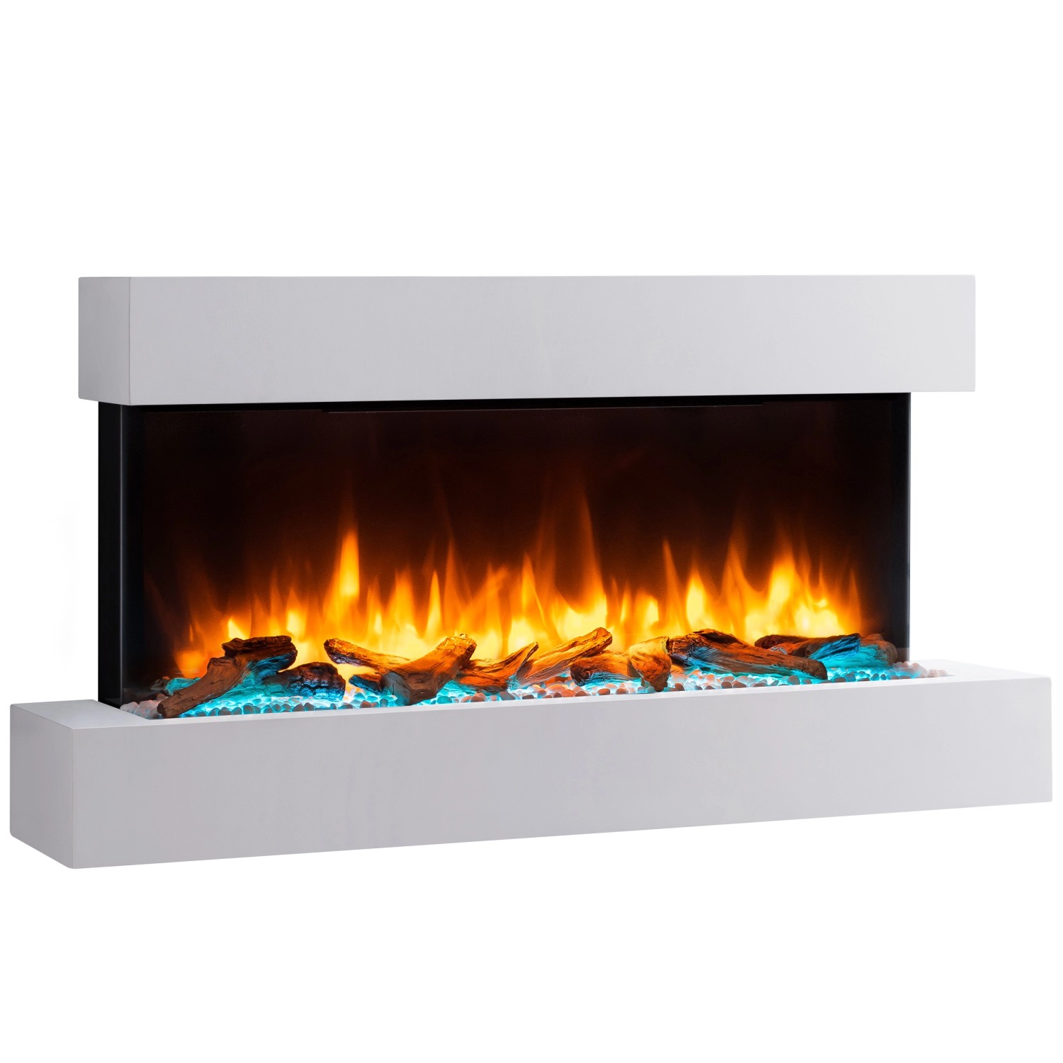 BALDERIA IG-WE Elektrokamin Wandkamin Heizung 3D-Flammeneffekt Weiß günstig online kaufen