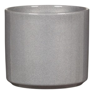 Scheurich Übertopf 631 Pearl Grau Glänzend. Zylindrischer Keramik-Blumentopf mit glänzender Oberfläche für Zimmerpflanzen.