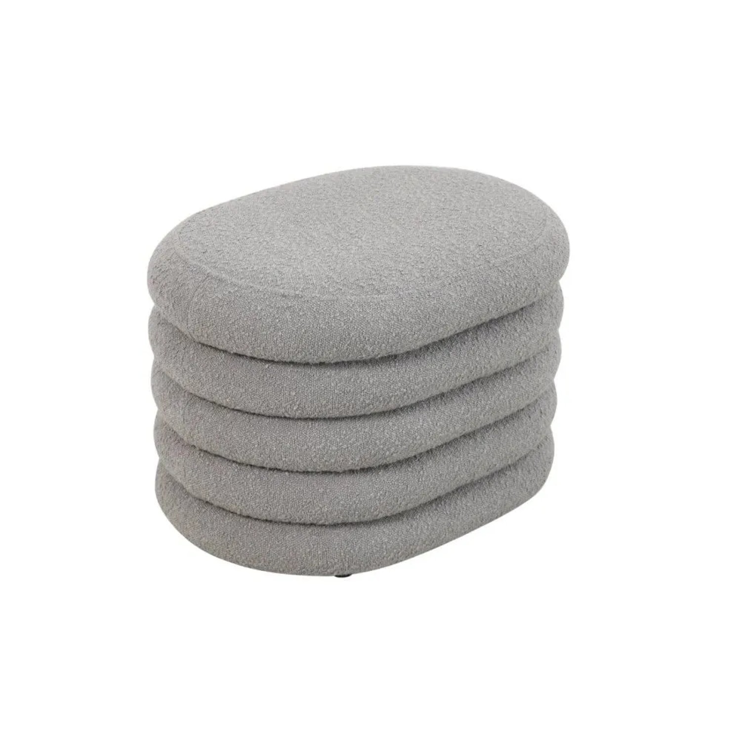 Svita Blossom S Hocker Mit Stauraum Sitzhocker Ottomane Boucle-Polster Hellgrau