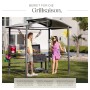 Tectake Grillpavillon Asado Gute Luftzirkulation Wetterfest  240 x 150 x 234 cm Grau_3
