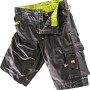 Bullstar Arbeitsshort Ultra, schwarz-lime, Gr. 52. Robuste Shorts mit vielen Taschen für Arbeitskleidung.