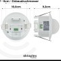 Oktaplex Sam 360° Infrarot Präsenzmelder 2er Set, Unterputz Bewegungsmelder in Weiß, Detailansicht.