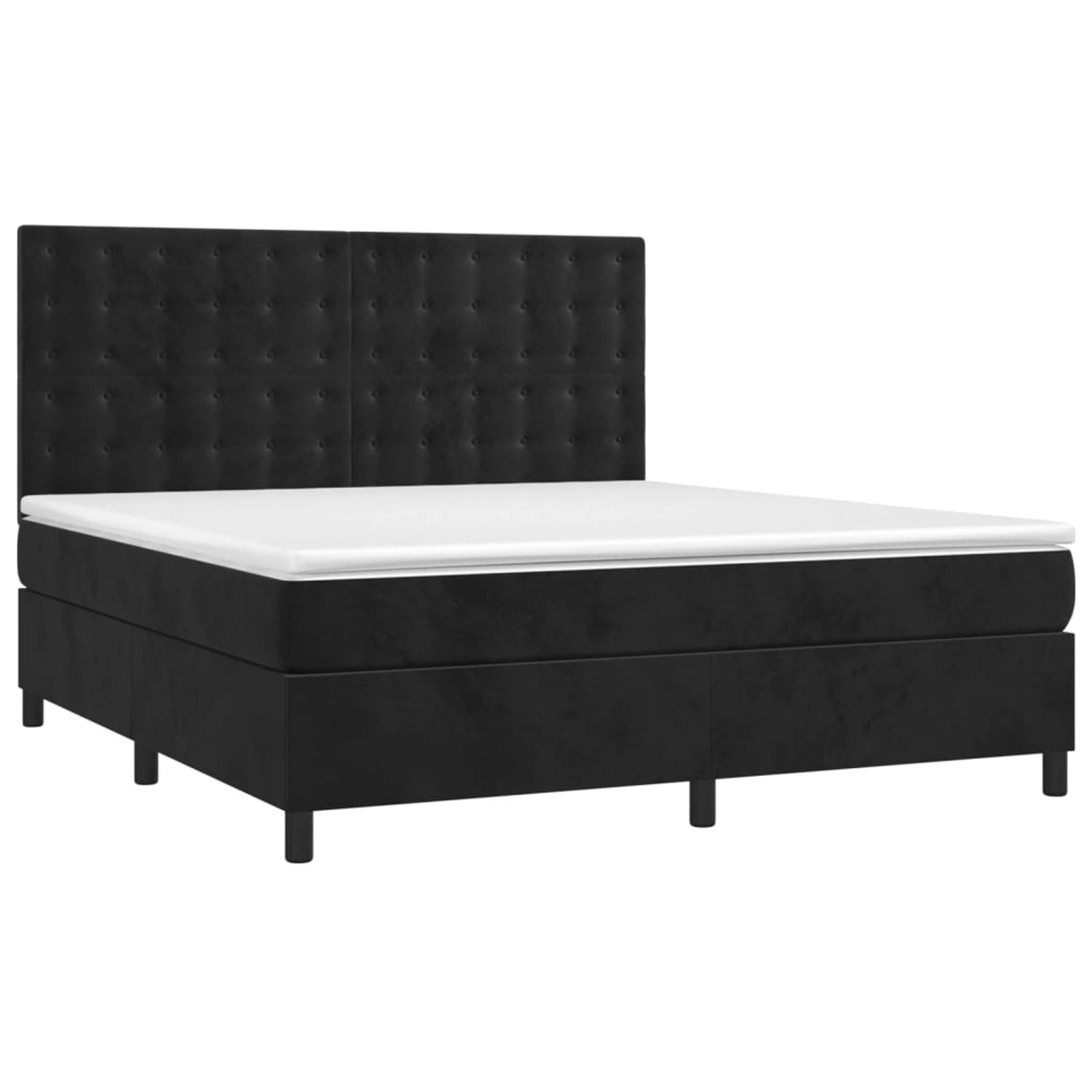 vidaXL Boxspringbett mit Matratze & LED Schwarz 160x200 cm Samt1467863 günstig online kaufen