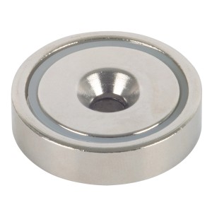 Fix-o-moll Topfmagnet Neodym, 8x32 mm, mit Senkbohrung, silberner Haushaltshelfer.