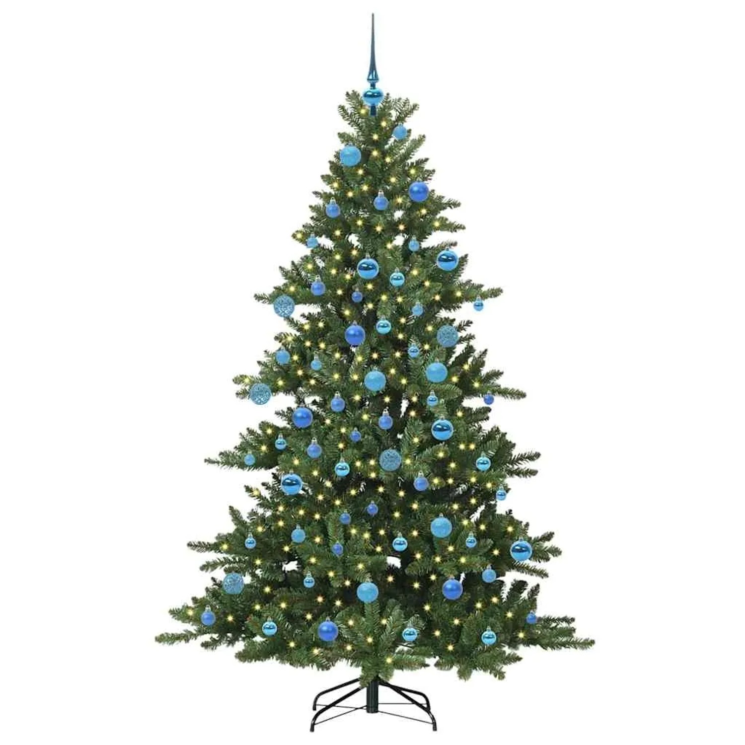 vidaXL Künstlicher Klappbarer Weihnachtsbaum mit 300 LEDs 180 cm PVC 3397673