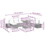 vidaXL Gartenmöbel-Set, 9-teilig, beige Poly Rattan, mit Maßen. Sofa, Sessel, Hocker und Tisch.