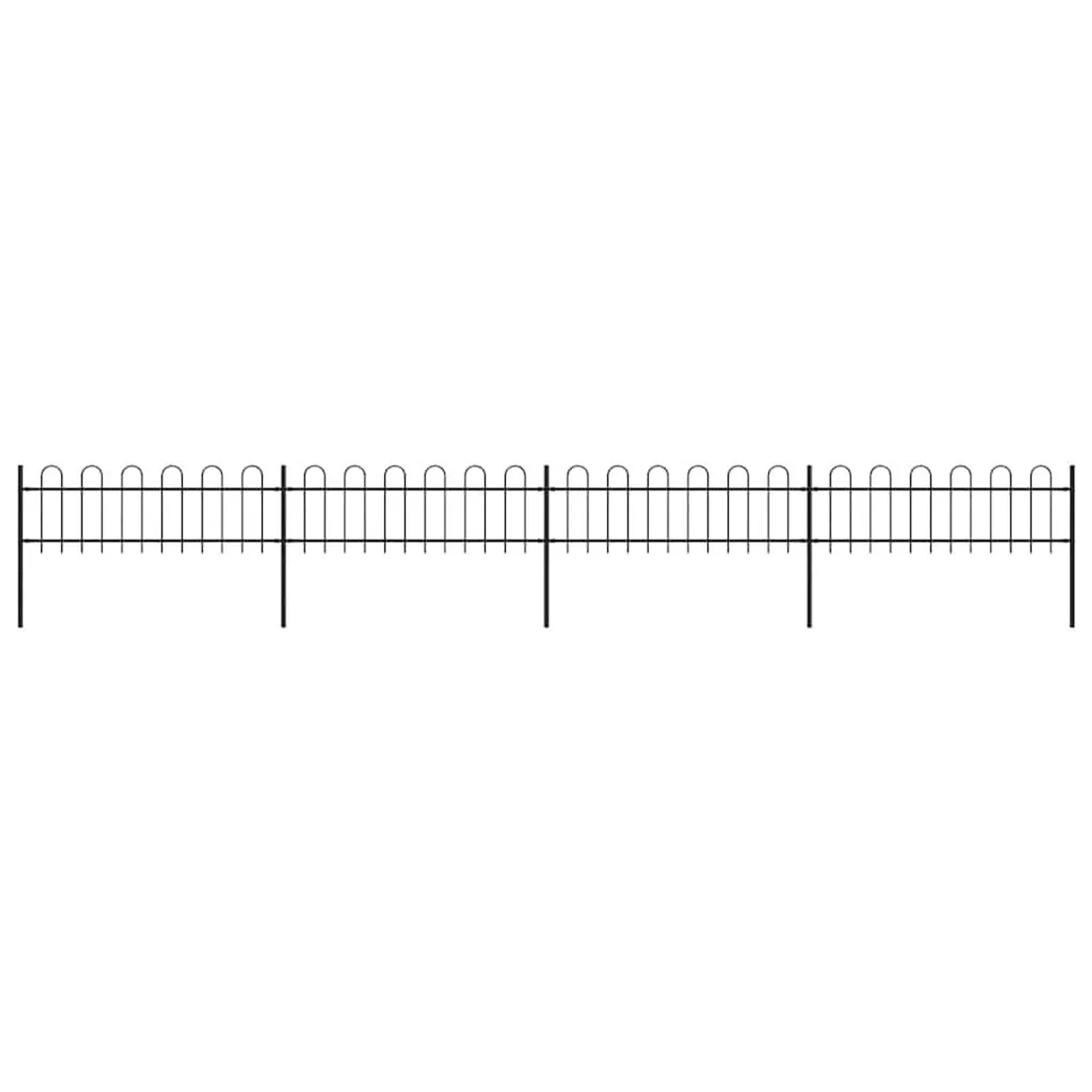 vidaXL Gartenzaun mit Rundbogen Stahl 714,5 x 60 cm Schwarz 277641 günstig online kaufen