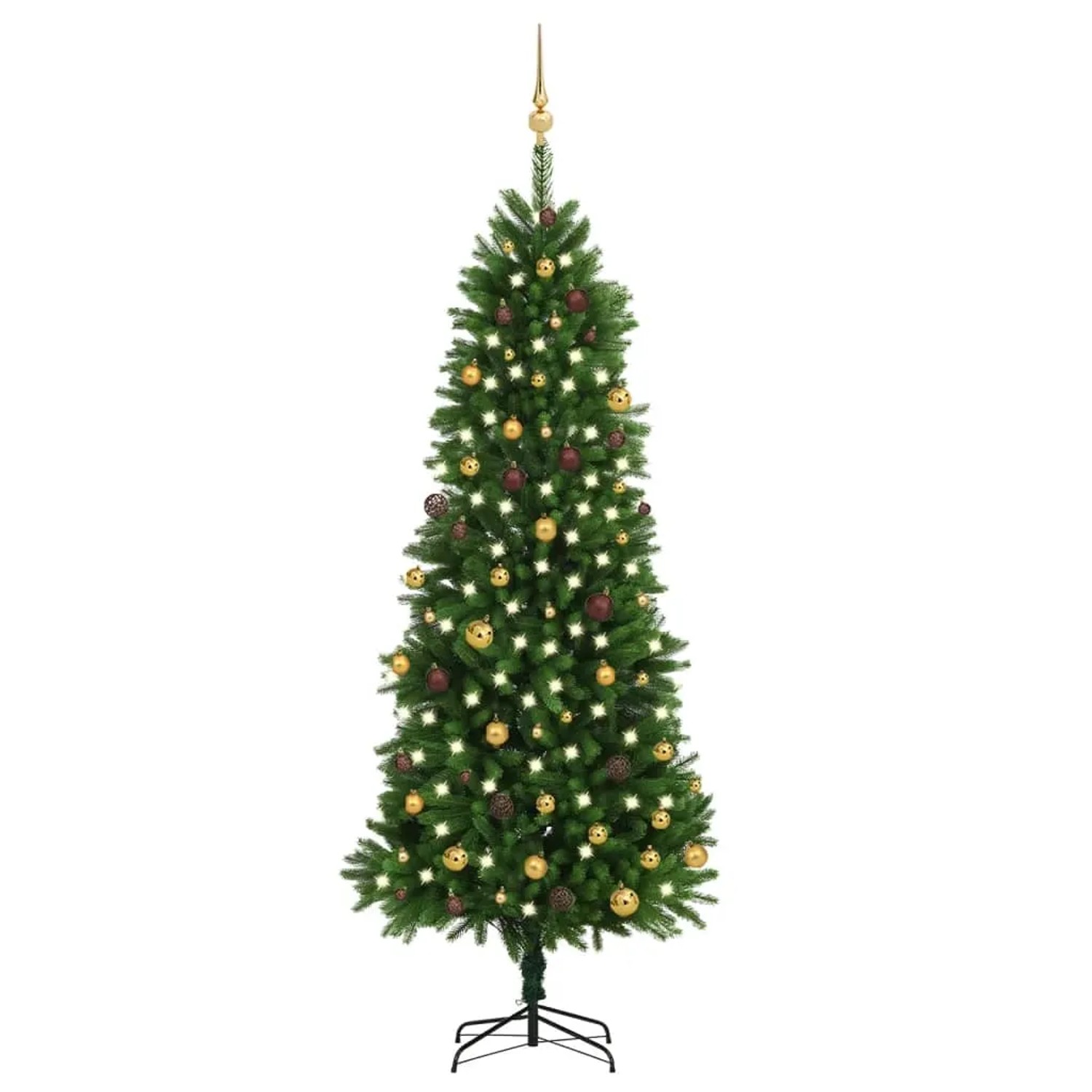 vidaXL Künstlicher Weihnachtsbaum mit LEDs   Kugeln 240 cm Grün Modell 1