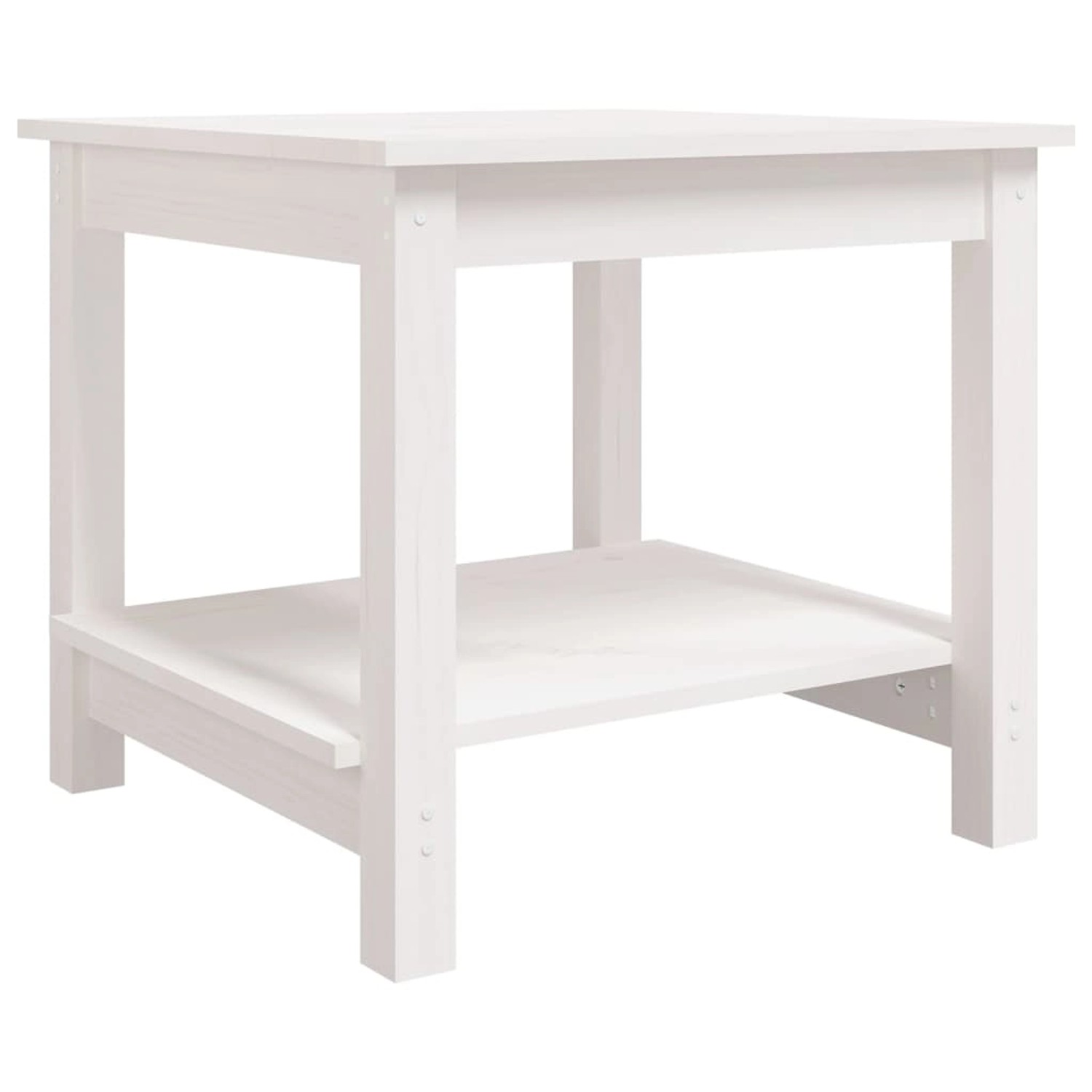 vidaXL Couchtisch Weiß 50x50x45 cm Massivholz Kiefer 822278