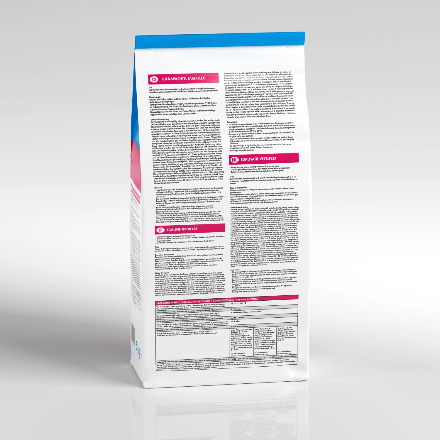 Knauf Fließspachtel Faserflex 15, 5 kg Sack, selbstverlaufend und faserverstärkt.