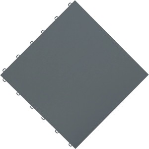 Dunkelgraue Florco Kunststoff-Klickfliese floor, 40x40 cm, mit Klicksystem.