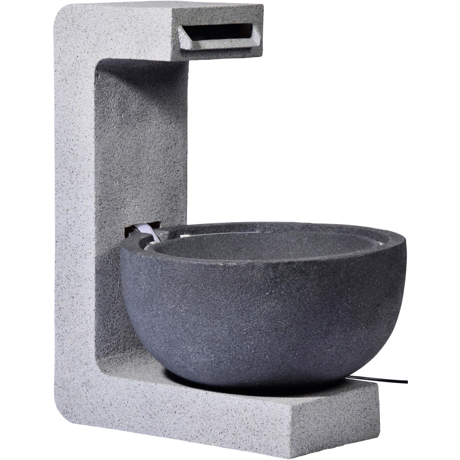 Großer Design-Gartenbrunnen mit runder Schale 52 cm x 44 cm x 65 cm günstig online kaufen