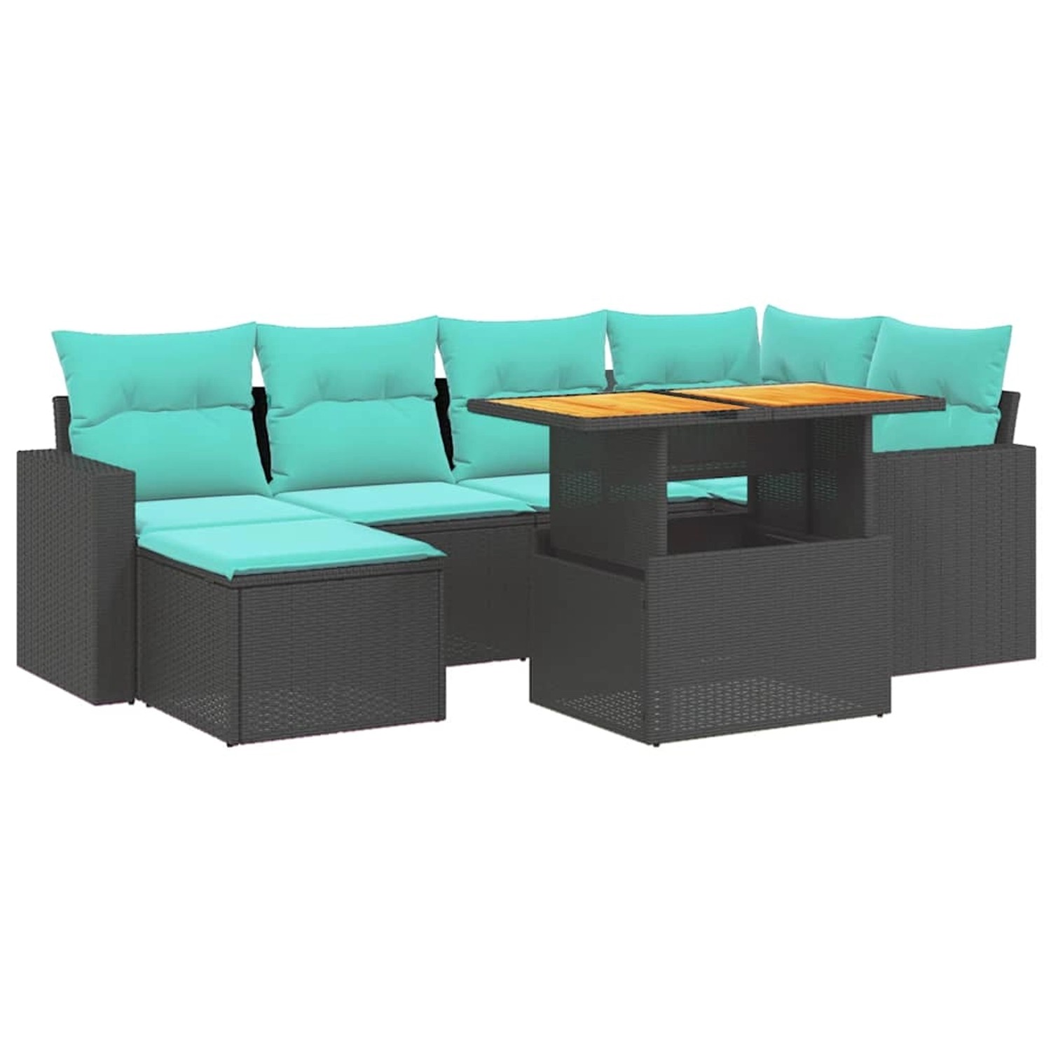 vidaXL 11-Tlg Garten-Sofagarnitur mit Kissen Beige Poly Rattan 3274591 günstig online kaufen