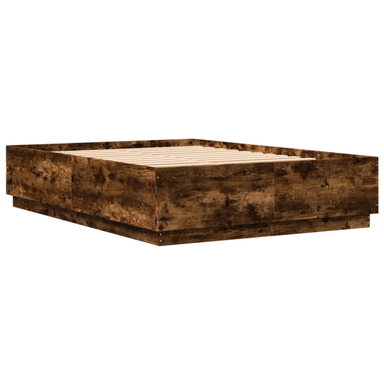 vidaXL Bettgestell mit LED Räuchereiche 140x200 cm Holzwerkstoff 3209615 günstig online kaufen