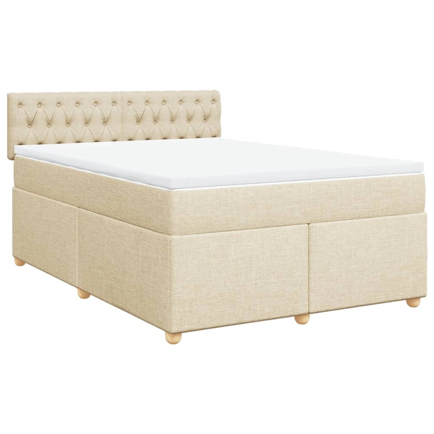 vidaXL Boxspringbett mit Matratze Creme 160x200 cm Stoff 3286743 günstig online kaufen