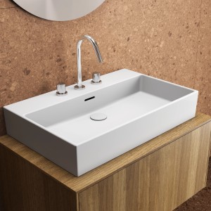 Weißes Ideal Standard Schaftventil für Waschtisch ohne Überlauf, 1 1/4 Zoll Anschluss.
