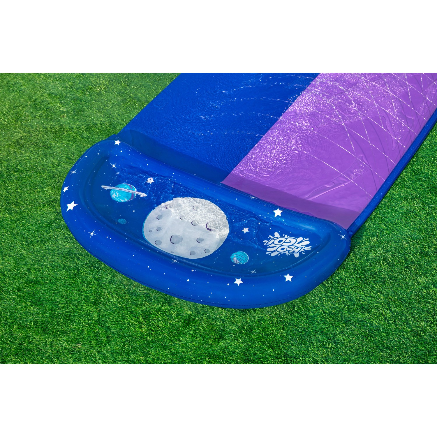 Bestway H2OGO Lunar Launch Wasserrutsche für 2 Personen mit Weltraum-Motiv und Landebecken.