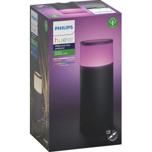 Verpackung der Philips Hue Calla Sockelleuchte, Erweiterung für den Garten mit Farbwechsel.