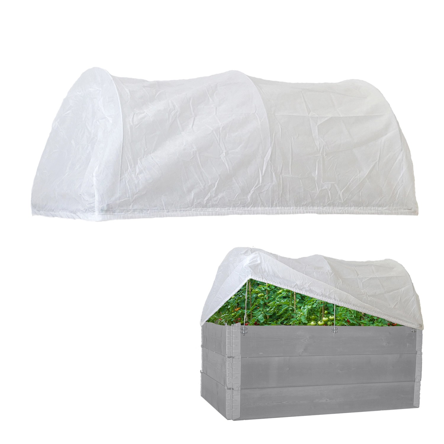 TRUTZHOLM Hochbeetabdeckung 120x80cm Bogenabdeckung Mit Vlies Frühbeetabdec günstig online kaufen