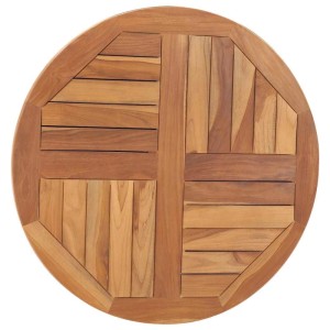 vidaXL Tischplatte Massivholz Teak Rund 2,5 cm 70 cm 48985