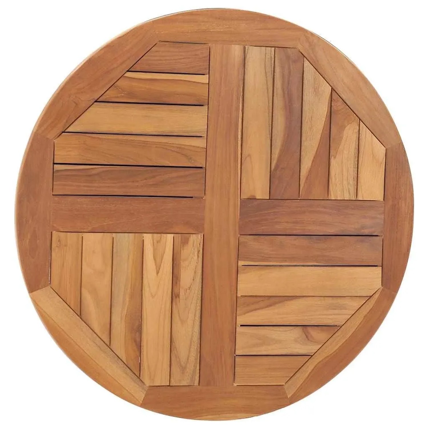 vidaXL Tischplatte Massivholz Teak Rund 2,5 cm 70 cm 48985_3