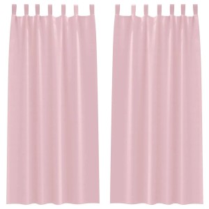 vidaXL Verdunkelungs-Vorhänge mit Ringen Babyrosa Polyester 4107631