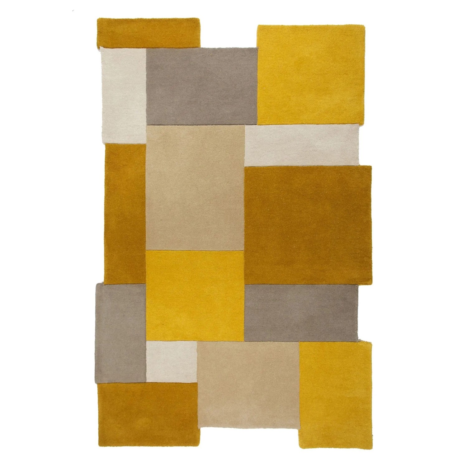 Flair Rugs Wollteppich Collage 200 cm x 290 cm Ocker