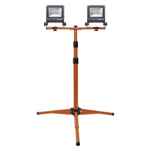 Osram LED-Baustrahler Tripod mit 2 Leuchten, höhenverstellbar bis 1,8m, dunkelgrau.