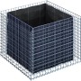 Eckiges Gabiona Gabionen-Hochbeet, 70x100x100 cm, Maschenweite 5x5 cm, Drahtkorb mit Vlies.