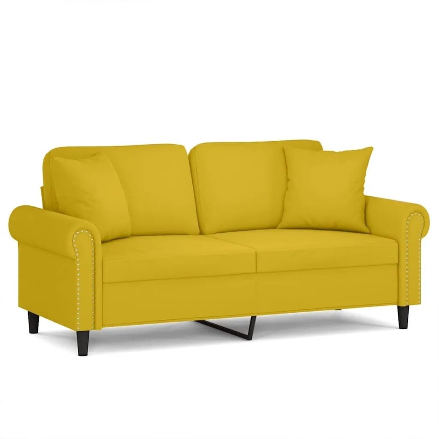 vidaXL 2-Sitzer-Sofa mit Zierkissen Gelb 140 cm Samt 3200951 günstig online kaufen