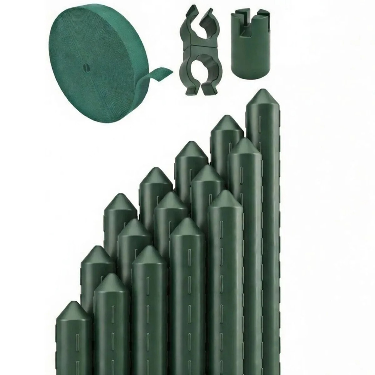 TTL GARDEN Rankstäbe 90cm 16mm 15er Set Stahlkern Kunststoffbeschichtet Pflanzstäbe Rankhilfe Garten Gewächshaus