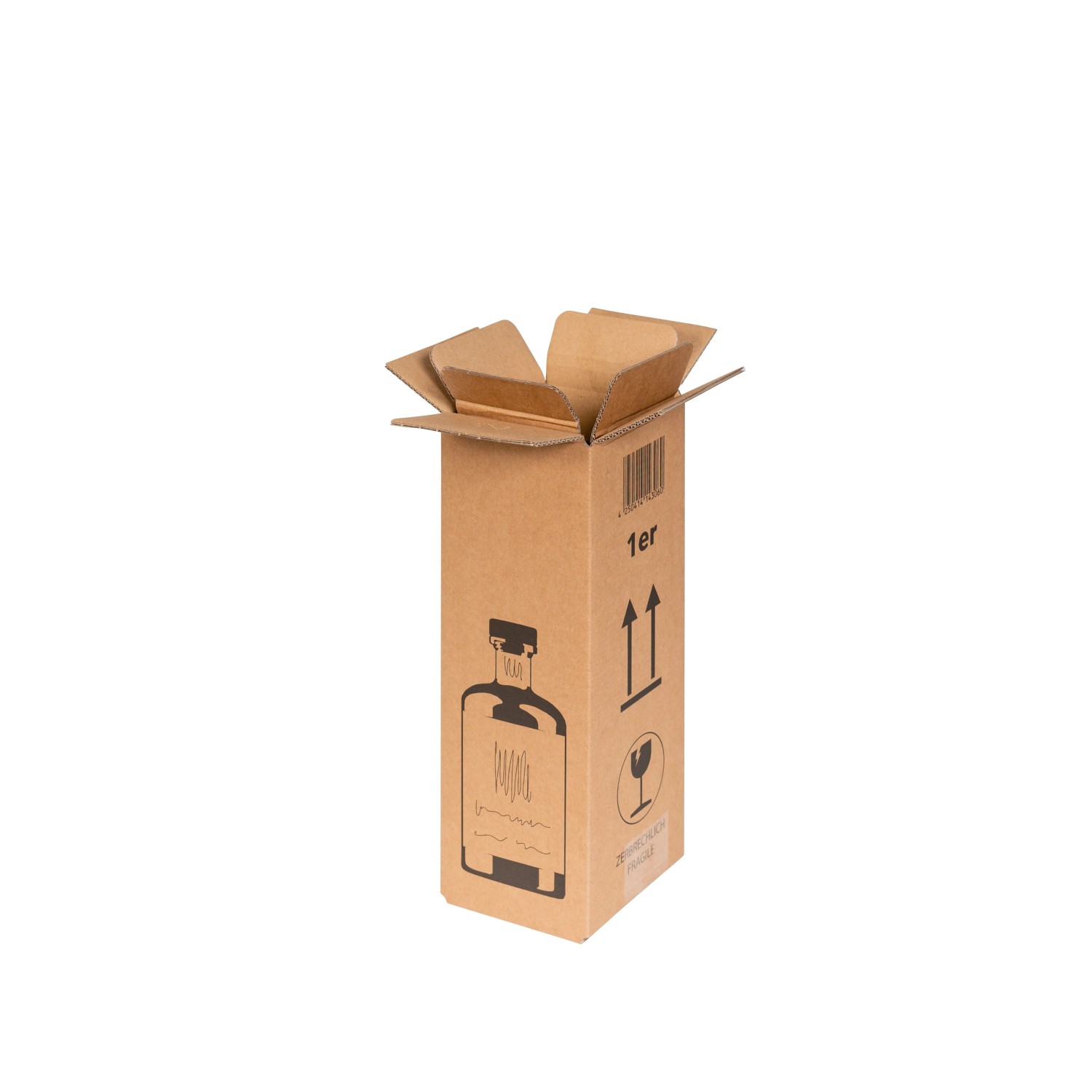 PROREGAL Mega Deal 10x Versandkarton für Ginflaschen 1 Flasche mit ⌀ 95mm inkl. Einlage LxBxH 95x95x293mm Braun Flaschenversandkarton Flaschenkarton
