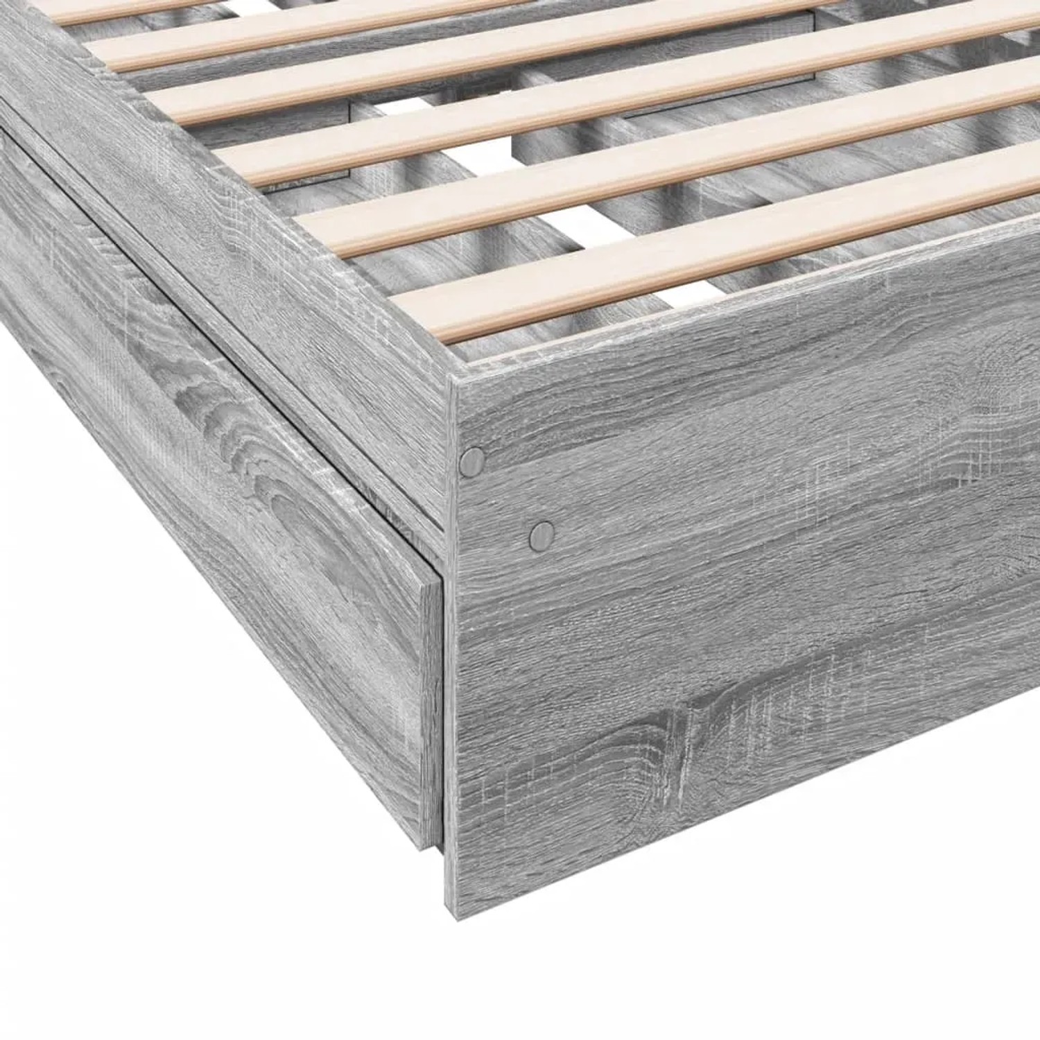 vidaXL Bettgestell mit Schubladen, Grau Sonoma, Holzwerkstoff, Detailansicht