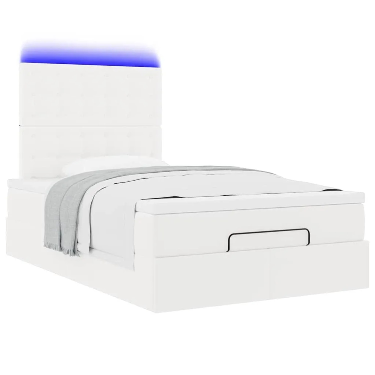 vidaXL Ottoman-Bett mit Matratze & LEDs Weiß 120x190 cm Kunstleder 3313841