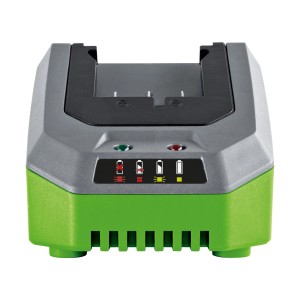 Schnellladegerät für LUX 1 PowerSystem 20 V Akkus mit Ladestandsanzeige.