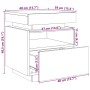 vidaXL Nachttisch in Schwarz Eiche Optik, 40x39x48,5cm mit Schublade und Regal.