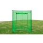 Grünes furnicato Gewächshaus mit Stahlrahmen und PVC-Abdeckung für den Garten.