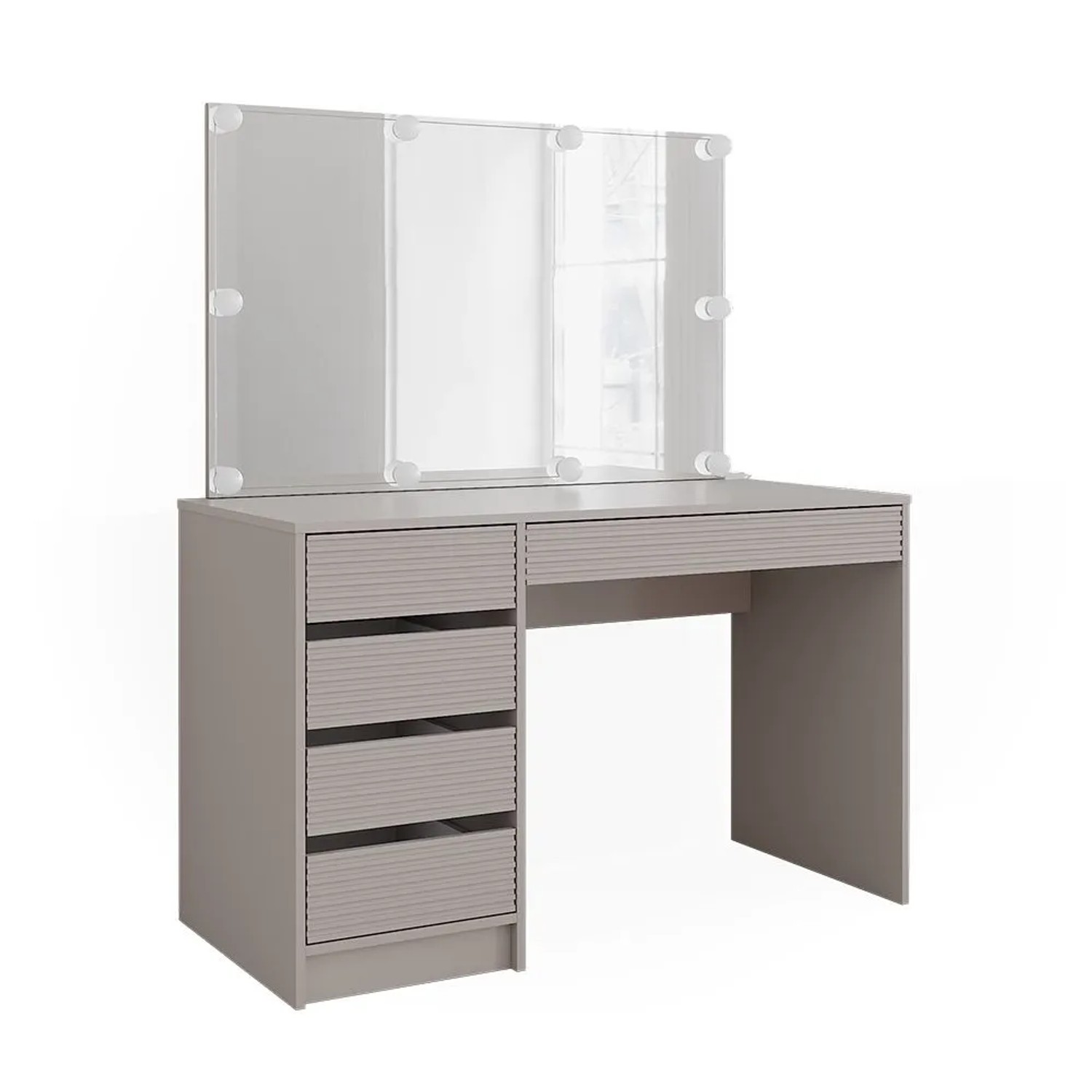 Vicco Schminktisch Sherry Cashmere 120 x 145 mit Spiegel und LED-Lichterkette