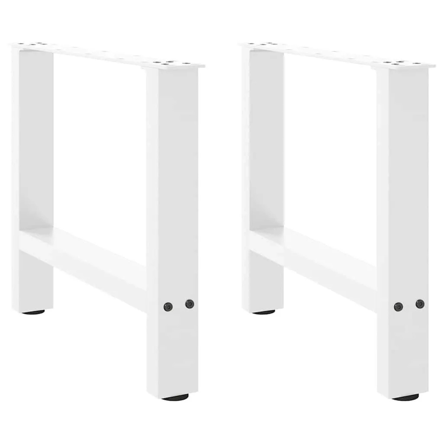 vidaXL Couchtischbeine Weiß 2 Stk 50x42-43 cm Stahl 4013281 günstig online kaufen