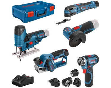 BOSCH Kit 12V BMK10-28CD3 (GSR 12V-15+GTB 12V-11+GDR 12V-105+GWS 12V-76+GST  12V-70+GKS 12V-26+GOP 12V-28+GSA 12V-14+GHO 12V-20) - Cdiscount Bricolage