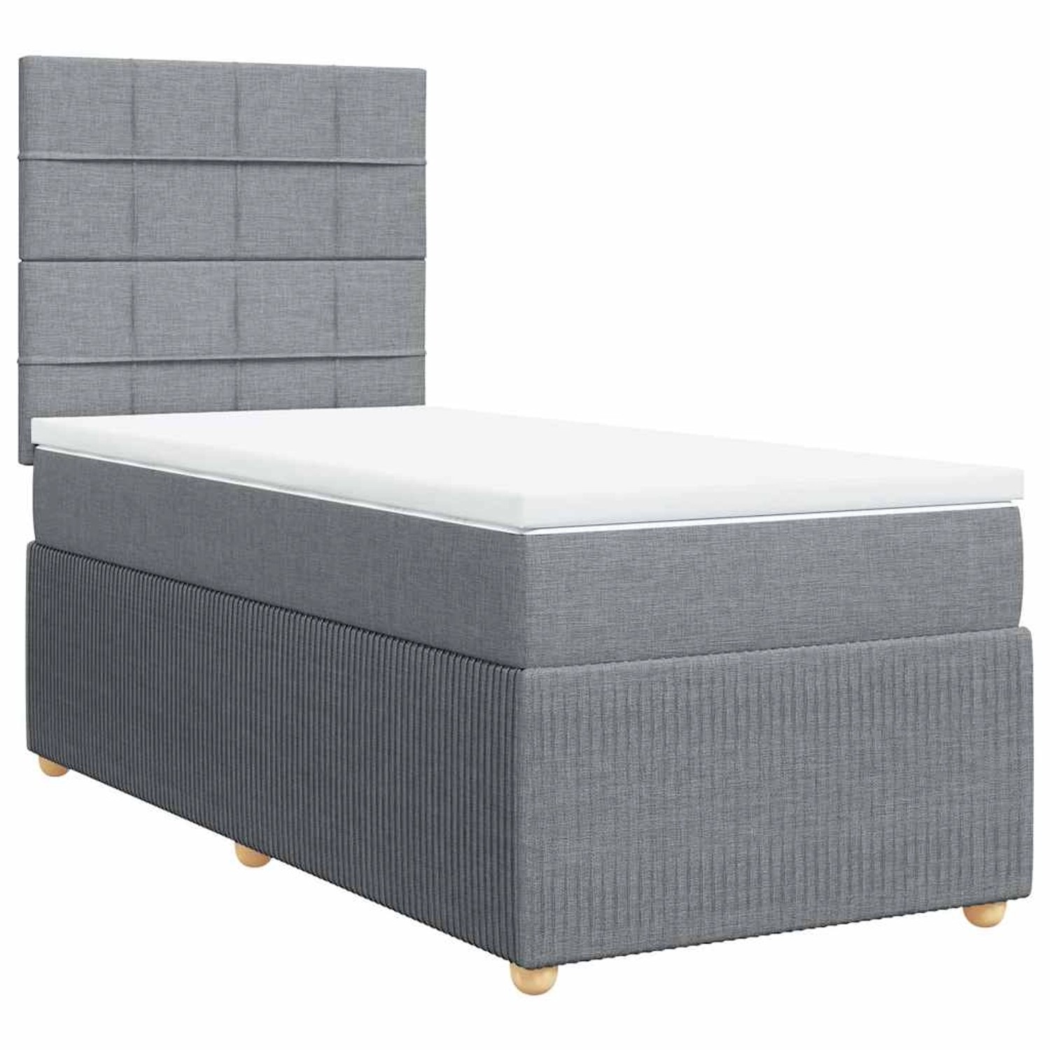 vidaXL Boxspringbett mit Matratze Hellgrau 100x200 cm Stoff 3291967 günstig online kaufen
