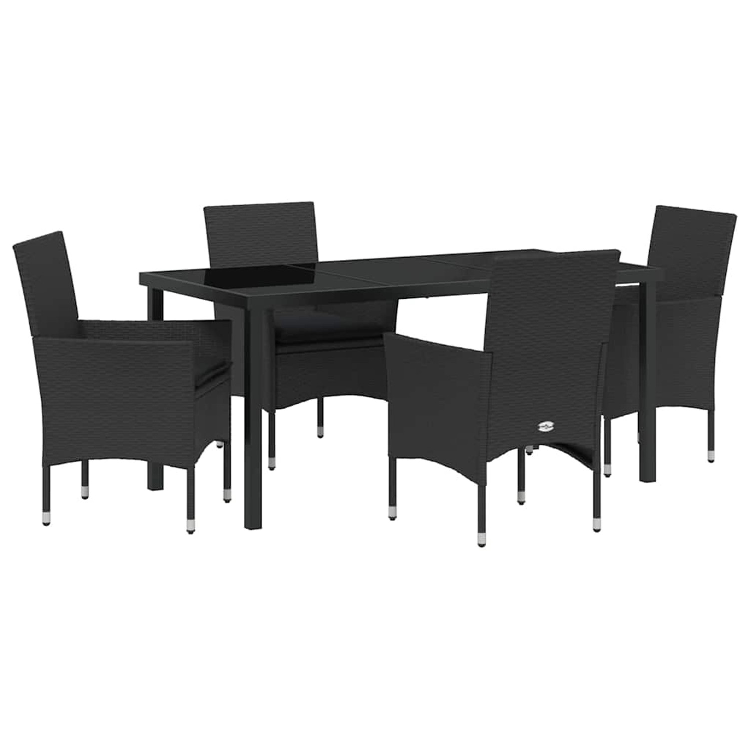 vidaXL Garten Essgruppe mit Kissen 5-Tlg Schwarz Poly Rattan 3379775 günstig online kaufen