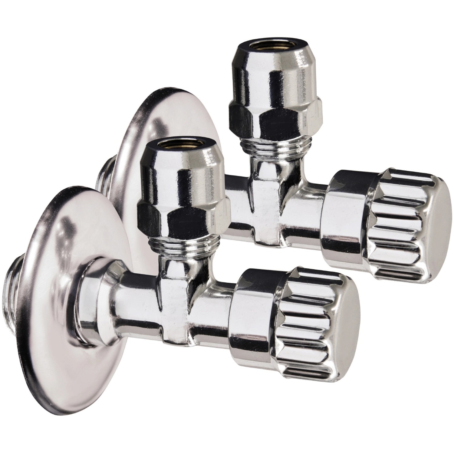 Handwerk Eckventil mit Schubrosette 2er-Pack 20,95 mm (G 1/2)