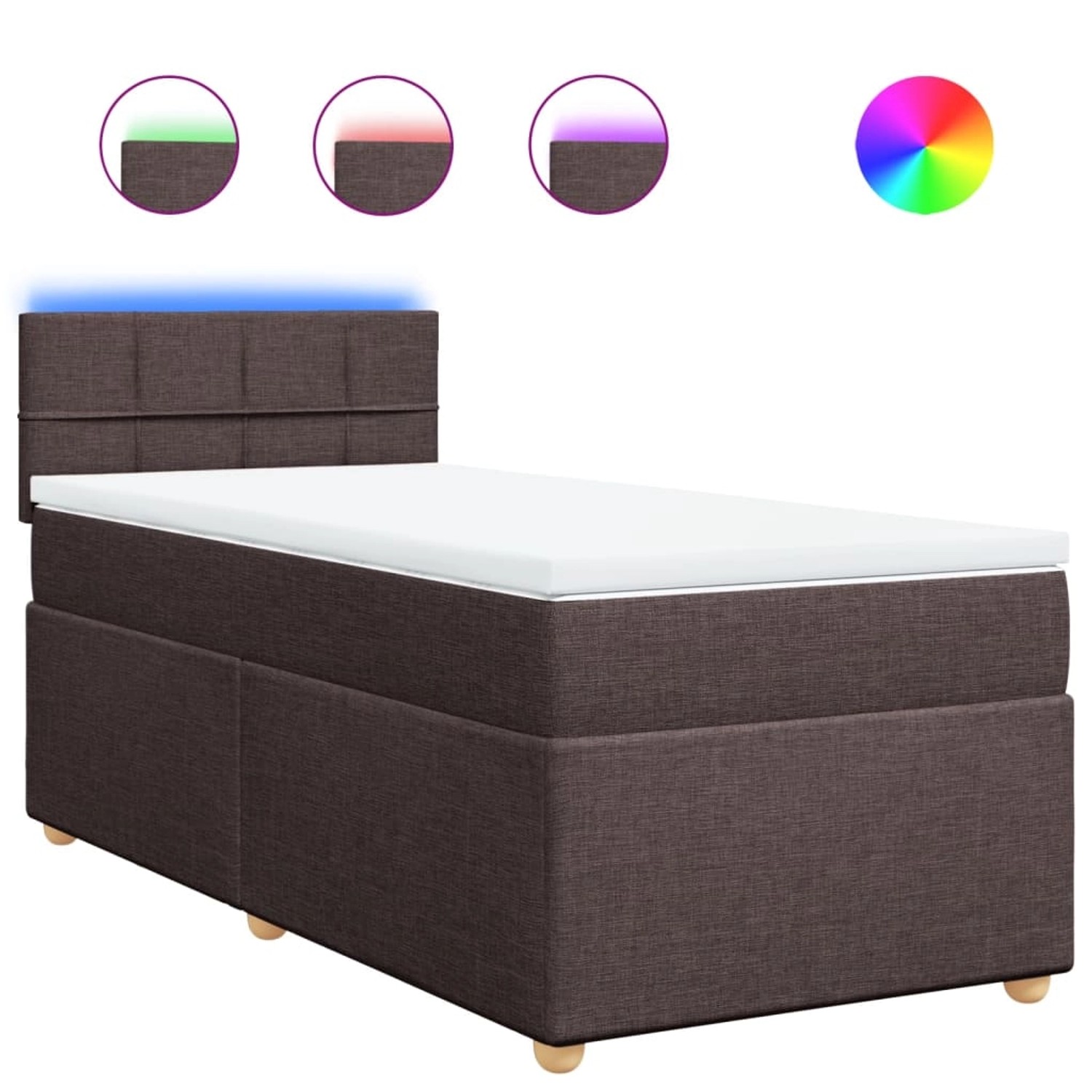 vidaXL Boxspringbett mit Matratze Dunkelbraun 100x200 cm Stoff 3288894 günstig online kaufen