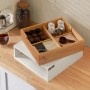 SoBuy Schubladenbox FRG179-WN: Aufbewahrungsbox aus Bambus und MDF, ideal als Schreibtischorganizer.