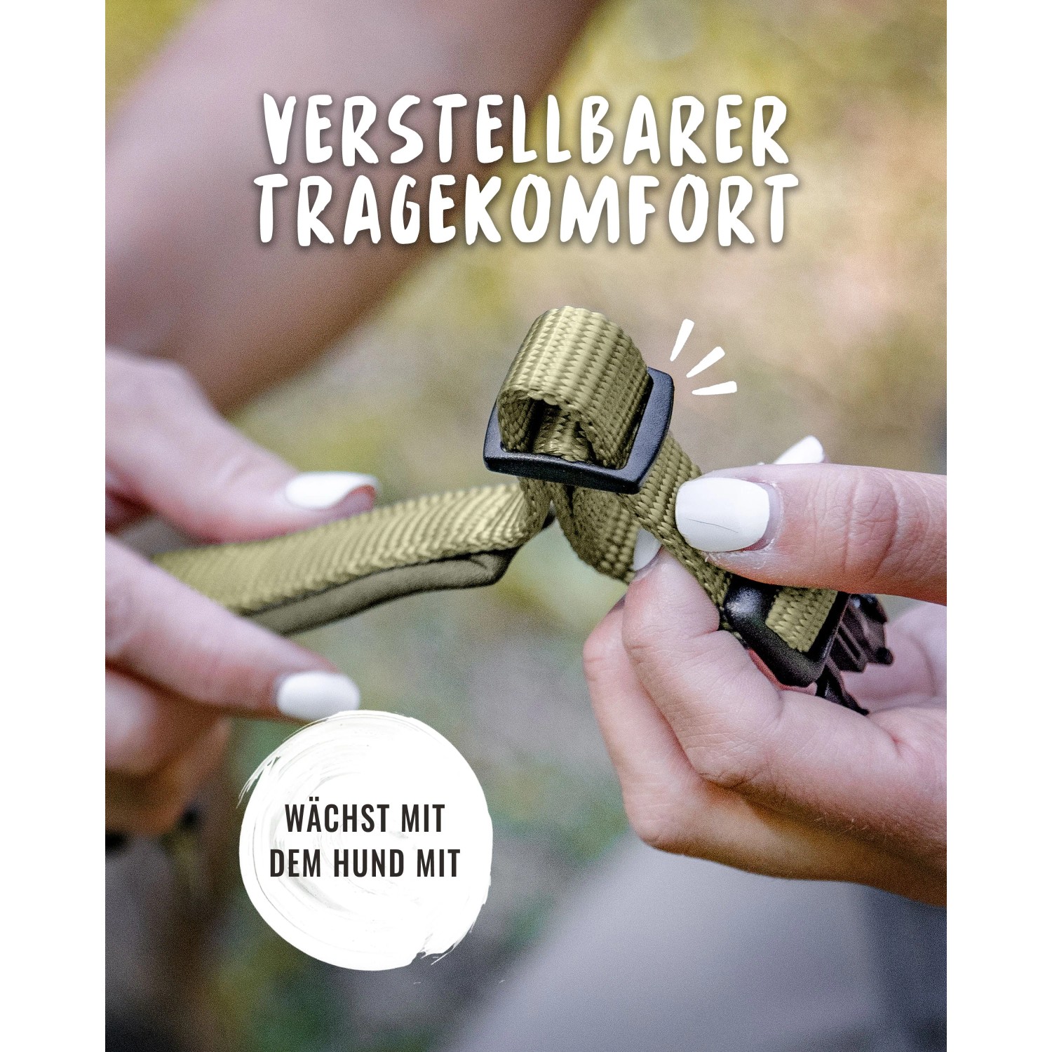 Verstellbares Rudelkönig Hundehalsband Bella aus Nylon und Neopren, Größe 6.