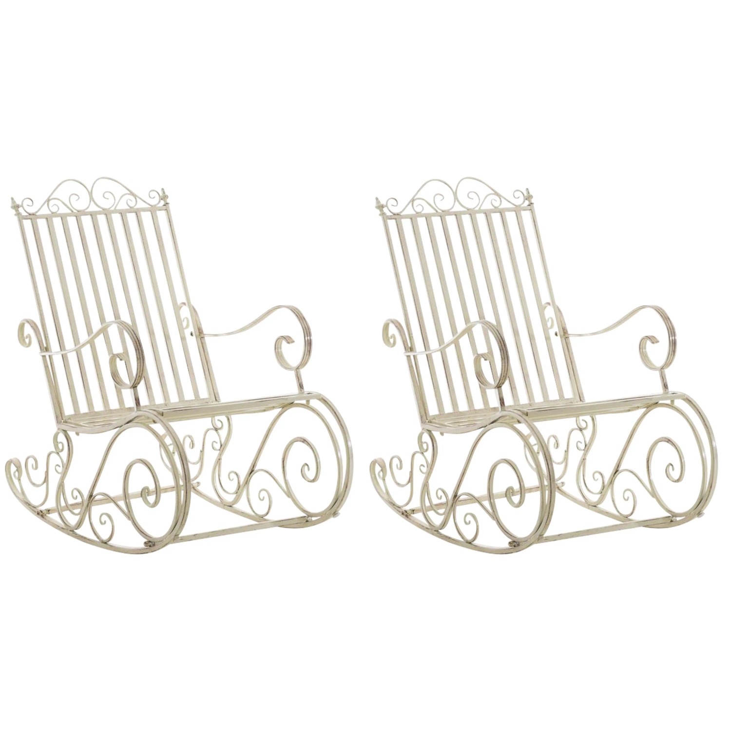 CLP 2er Set Schaukelstühle Smilla Antik-Creme