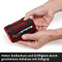 Einhell Akku 18V 5-8Ah PXC Plus für Elektrowerkzeuge, rot-schwarz, mit Softgrip-Gehäuse.