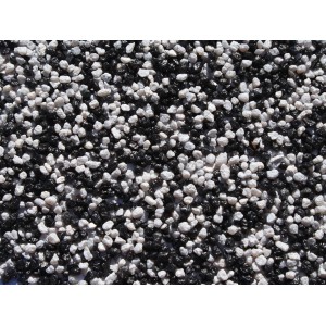 Zierkies Schwarz/Weiß, 2-3 mm, 5 kg, für Aquarien. Dekorative Bodengrund-Optik.