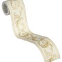 A.S. Création selbstklebende Borte Barock, 5 m, Gold-Weiß mit floralem Muster.